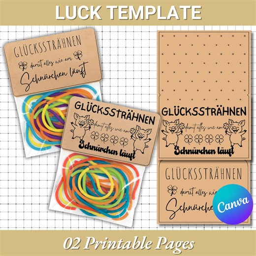 Luck Template |printable Luck Packaging |luck Greeting Card |present for Kids |gift Idea for Festival |luck Craft Template |good Luck Gift - Etsy Canada