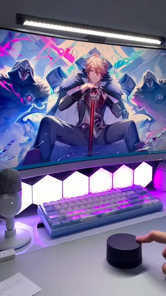 Xiaomi monitor light bar ✨💙🩵 This is not sponsored but i recommend this! It’s easy to install and adjust lightning. - - #viral #fy #setup #computersetup #aesthetic #cozysetup #fyp #fypシ #tiktokph #gamingcommunity #kawaiiaesthetic