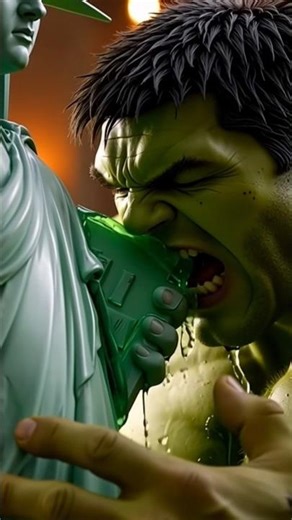 hulk eating made of glass Statue of Libertys book 🗽📘 #hulk #viral #Shorts #ai