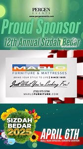 Marlo Furniture is excited to sponsor the 12th Annual Sizdah Bedar 2025! 🎉 Join the celebration on April 6, 2025, for a day of fun and tradition! 🌿✨🎟️ Grab your tickets now at pergenevents.com and enjoy $5 off—don’t miss out! #SizdahBedar2025 #FestivalFun #BullRunSpecialEventCenter | PerGen Events