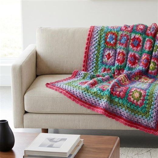 Boho Granny Square Afghan Crochet Pattern Digital Download Easy - Etsy