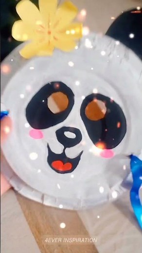Panda Mask With Paper Plate 🐼🌿#craft #shorts #maskmaking #panda