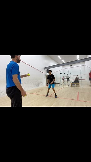 Sharpening up the movement for the backhand volley with young Rohan from Mumbai, India. It’s been a hard three weeks but we are now seeing the fruits of his efforts. #elitesquash #juniorsquash #squashindia #mumbai | Elite Squash