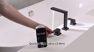 Chrome High Flow Roman Tub Faucet Set 3 Hole, Solid Brass Deck Mount Bathtub Faucets 2 Handle, No Dripping Water Supply Line