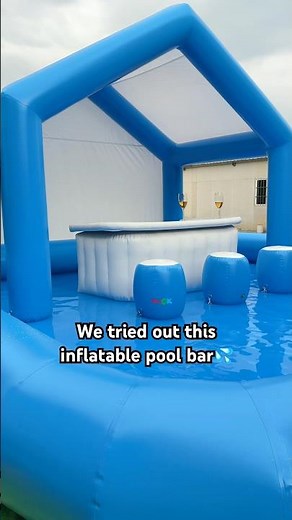 Trying this inflatable pool bar this summer👏💦Awesome!😍#fyp #pool #summerfun #sayok #trending