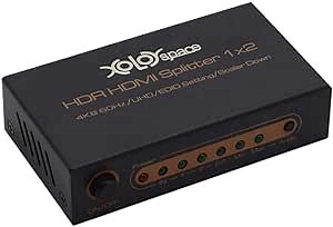 1x2 HDMI Splitter 4K 60HZ YCbCr 4:4:4 8 bit HDR Pass Through Auto Scaling Output to 4K 60hz and 1080p simultaneously no Need Dip Switch