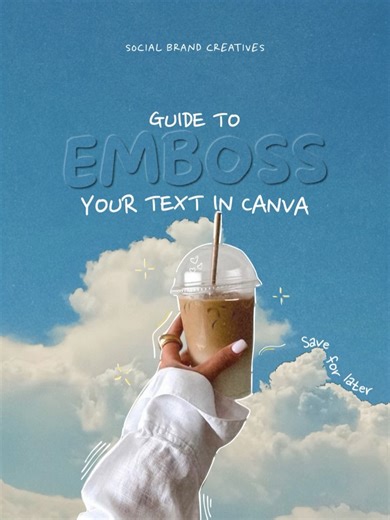 Sara | Canva Templates & Content Tips on Instagram: "How to get this embossed text look in Canva✨ The emboss text effect is way easier than it looks. I love using it when I want my text to look clean and a little more "designed"! What tutorial or guide do you want to see next? Tell me in the comments🫶 💬 Comment "GUIDE" and I’ll send you my free Canva cheat sheet 💌 Share this with a friend who loves Canva 🤍 Follow @socialbrandcreatives for more Canva tips & creativ