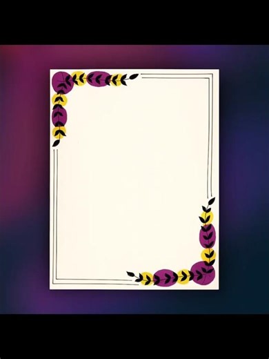 Beautiful Handmade Border Design for Project Files ✨ | Easy & Creative