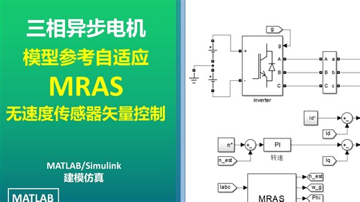 三相异步电机（七）MRAS模型参考自适应无速度传感器矢量控制MATLAB/Simulink仿真模型