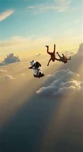 This panda started flying mid-air 😳🐼#aianimals #aishorts #aivideos