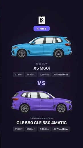BMW X5 M60i vs GLE 580 - 1/4 Mile Drag Race
