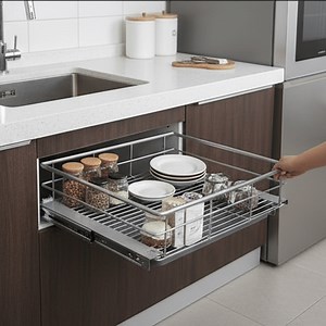 [Hot Item] Durable Iron Powder Drawer Basket for Efficient Kitchen Storage Solutions