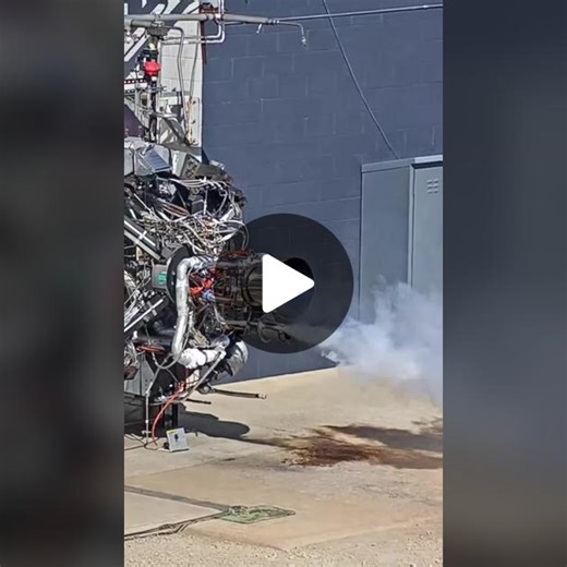 Close-up Ignition of a Rocket Engine in Slow Motion