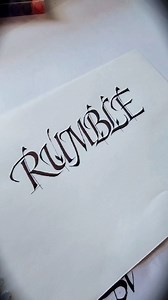 Advance Italic Script RUMBLE in Italic Script #reelsfb #lonecalligraphy #reelschallenge #satisfyingvideos #satisfyingvideo #usareels #viralreels #europe #art #calligraphy | Lone Calligraphy