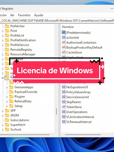 Como obtener la licencia de Windows HKEY_LOCAL_MACHINE\\SOFTWARE\\Microsoft\\Windows NT\\CurrentVersion\\SoftwareProtectionPlatform ir a BackupProductKeyDefault #soporte #techtips #techtalk #reparaciones #soportecnico #techo #tecnico #PC #portatil #windows #informatica #techtok
