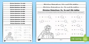Division Facts Missing Numbers Worksheet