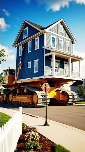 Unbelievable Feat: Moving a Two-Story House Down the Street with Massive Machinery