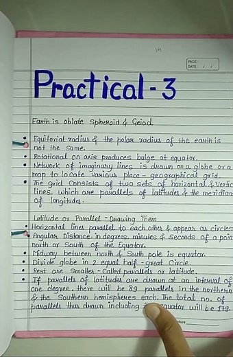 Introduction to maps , Map scale, latitude longitude & time practice file class 11