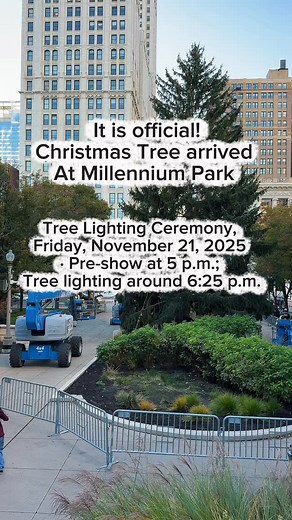 Tree Lighting Ceremony, Friday, November 21, 2025 · Pre-show at 5 p.m.; Tree lighting around 6:25 p.m. Who is coming? #travel #chicago #visitchicago #chicagolife #christmas #christmastree #christmasinchicago #traveldestination #travelinfluencer | Gosia Szarzynska