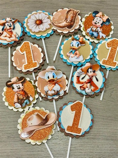 Handmade Deluxe Card Cupcake Toppers Cowboy Mouse - Etsy