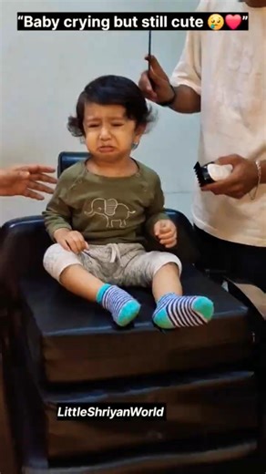 Shriyan First Salon Haircut 🧿 Baby Crying During Haircut | Cute Moment #shorts