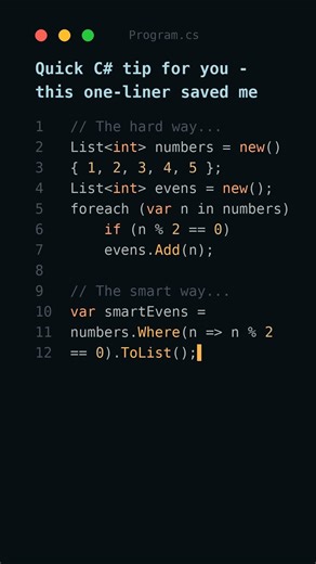 💡 The c# feature I use daily (no loops needed) 🤯 #c#tutorial #coding #viral
