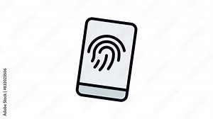 Two-Factor Authentication filled line icon loopable, Full HD resolution and alpha channel