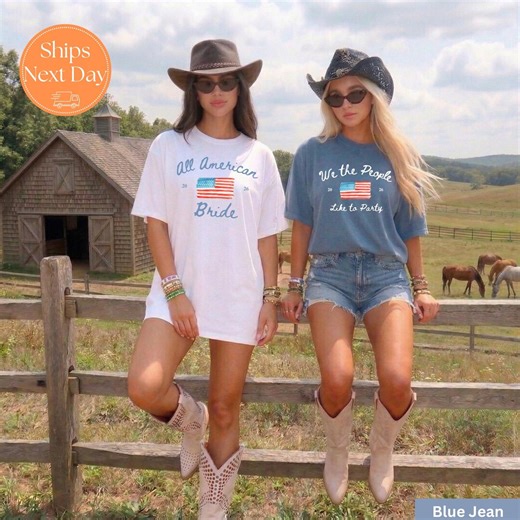 All American Bride Bachelorette Shirts, Red White I Do Tees, Matching Bride Tribe 4th of July Party T-shirts - Etsy