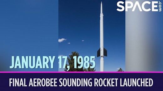 On January 17, 1985, the United States launched its 1,037th and final Aerobee rocket. Discover more space history 👉 https://trib.al/KXlMpbJ Aerobee rockets were the first sounding rockets that the U.S. launched to research Earth's upper atmosphere. The small, suborbital rockets measured things like temperature, pressure, radiation and ozone. The last Aerobee rocket to launch was a variation called Aerobee 150, and it lifted off from White Sands Missile Range in New Mexico. This rocket stood abo