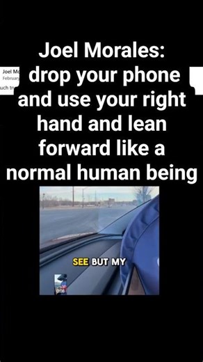 Joel Morales: use your right hand and lean forward like a normal human being