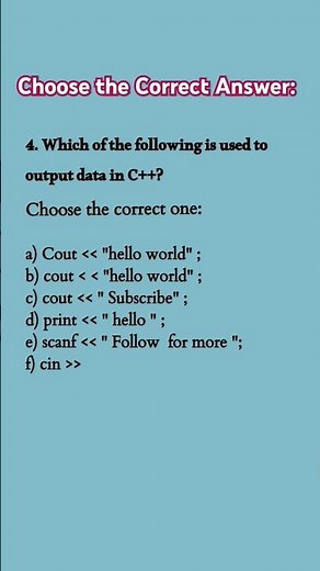C++ quiz | basic C++ quiz| learn to code in c++ #codingpractices #cpp #programming #quiz