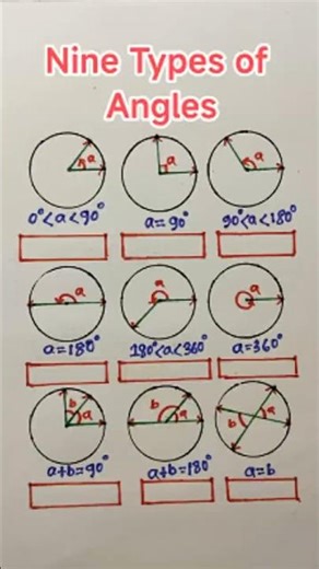 9 Angles You Must Know in Geometry Class #geometry #shorts #angles