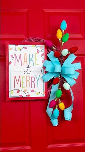 Add a pop of color to your holiday decor with this whimsical lightbulb wreath! 🎄@walmart #shorts