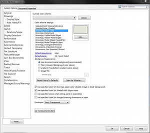 How to change the SOLIDWORKS Drawing colour options
