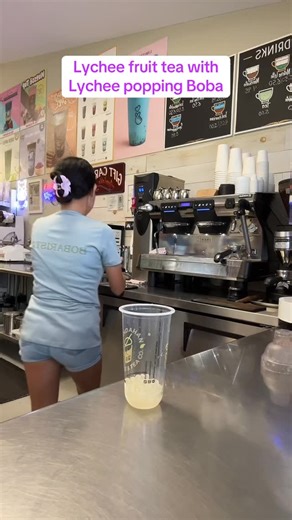 5.7K views · 583 reactions | Lychee fruit tea with lychee pop boba but instead of black tea customer wants green tea!! | TINDAHAN-The little Asian Store | Facebook
