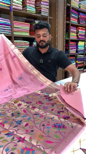Royal Minakari Butti Khadi Linen Saree || 1850/- || COD Available