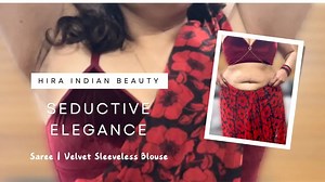 Seductive Elegance on Saree, Velvet Sleeveless Blouse | Indian Milf Hira - YTboob