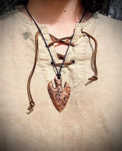 Copper Arrowhead Pendant - Etsy