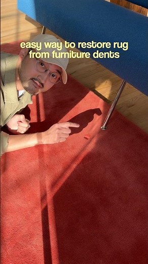 Try this easy tip to remove furniture dent marks from your rug/carpet 😊