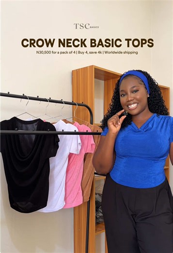 Crown Neck Basic Tops: Shop 4, Save More!