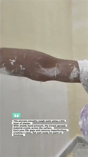 Perfect Wall Skimming with a Trowel #construction #plastering #finishing