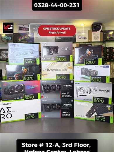 🔥 GPU STOCK UPDATE – Fresh Arrival! 🔥 Gamers, the wait is over! 🚀 Latest NVIDIA RTX GPUs & AMD are now back in stock at Yalman Gaming. Whether you're building a new gaming PC or upgrading your current rig, we’ve got powerful GPUs ready for high FPS gaming, streaming, and content creation. ⚡ Available Now: ✅ Latest RTX & AMD GPUs for 1080p / 1440p / 4K Gaming ✅ Perfect for Gaming, Streaming & Editing ✅ Ideal upgrade for your existing PC build 💥 Special Price Available This Week Only! Limited-