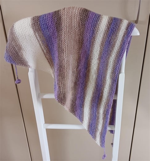 Triangle Knit Shawl. Handmade Wrap Scarf With Tassels. Lavnder Mohair Scarf - Etsy