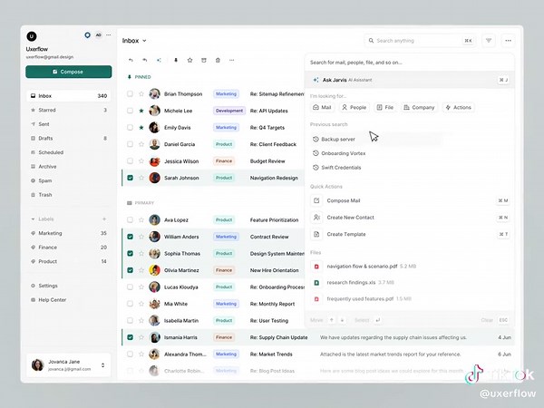 Mailer is a modern and visually driven email marketing tool designed to make creating, managing, and analyzing campaigns simple and efficient. Check it out on Dribbble: https://dribbble.com/shots/26195139-Mailer-Email-Table-Data #ui #ux #design
