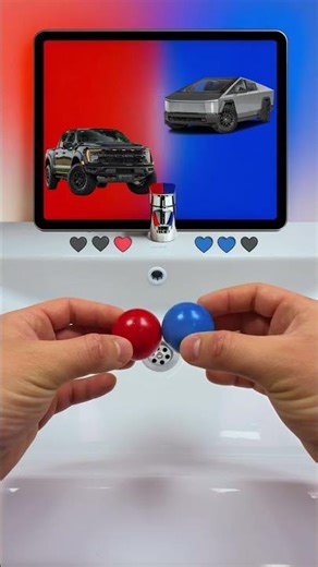 Tesla Cybertruck ⚡️ vs 🦖 Ford Raptor Who Is the King? #car #automobile #tesla #cybertruck #race