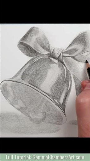 Let's Draw... a Christmas Bell with Graphite Pencils #graphite #drawing #christmas #pencildrawing