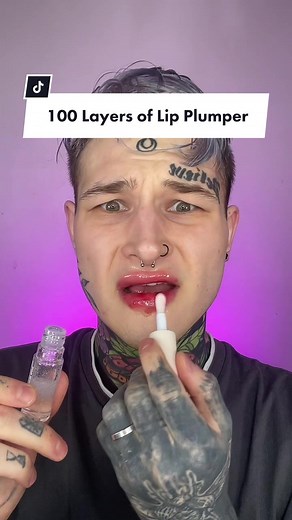 100 layers of lip plumper #fyp