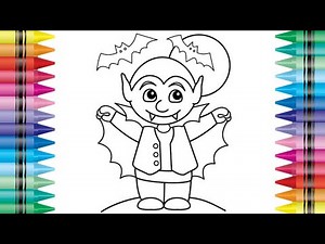 halloween vampire coloring pages with markers