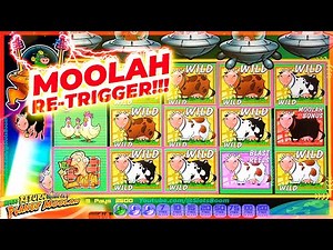 BIG BONUS!!! MOOLAH RE-TRIGGER - Invaders Return From The Planet Moolah - CASINO SLOTS - FREE GAMES
