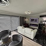 Boolegon Motorized Zebra Blinds with Remote, 65% Filtering Zebra Roller Window Shades, Wireless Electric Zebra Blinds, Built in Rechargeable Motor Window Blinds. for Home, White, Custom Sizes